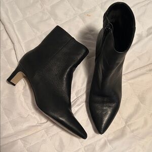 Andre Assous Black Genuine Leather Ankle Boots